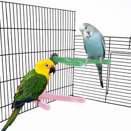 2 Pack Colorful Parrot Stand Bird Cage Stand Parrot Perch Bird Cage Accessories Bird Perch Stand Non-Slip Anti-wear Parrot Stand for Cockatiel Budgerigar Parakeet Love Birds
