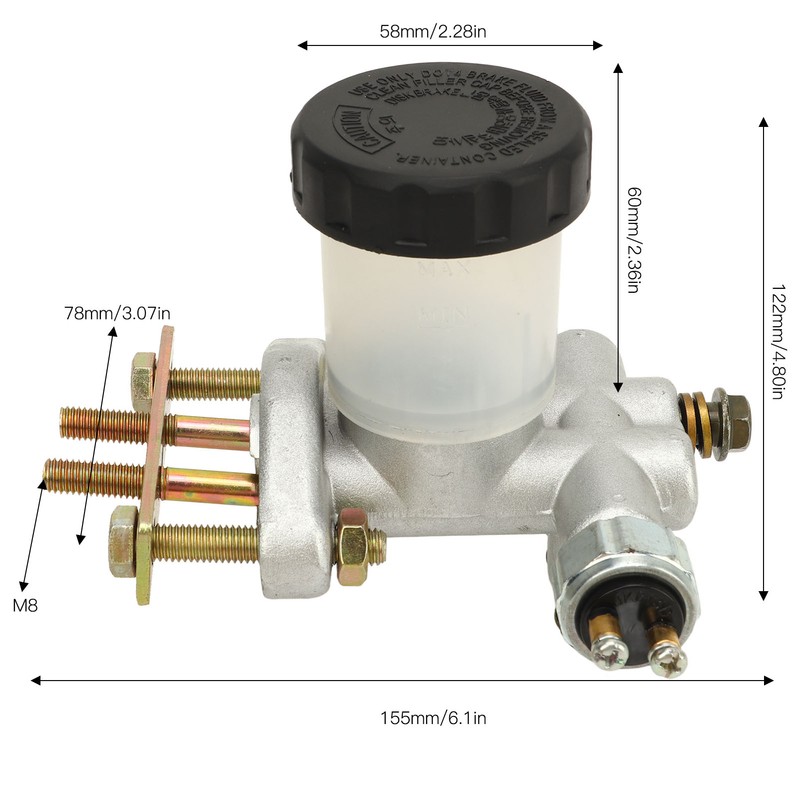 Hydraulic Brake Master Cylinder Metal Go Kart Master Cylinder For