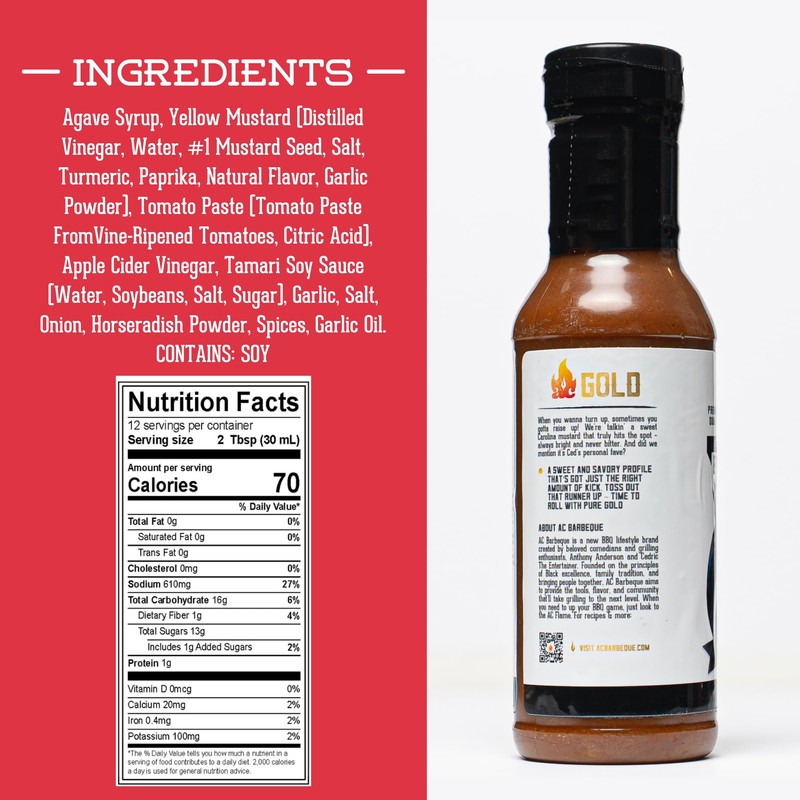 AC Barbeque Sauce - CAROLINE WINE (AKA AC GOLD) Carolina