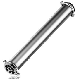 JTAPURE 4040 RO Membrane Housing, Heavy Duty 304 Stainless Steel Water Filter for Commercial Use, Fit Various Specifications of 4 x 40 Reverse Osmosis Membranes