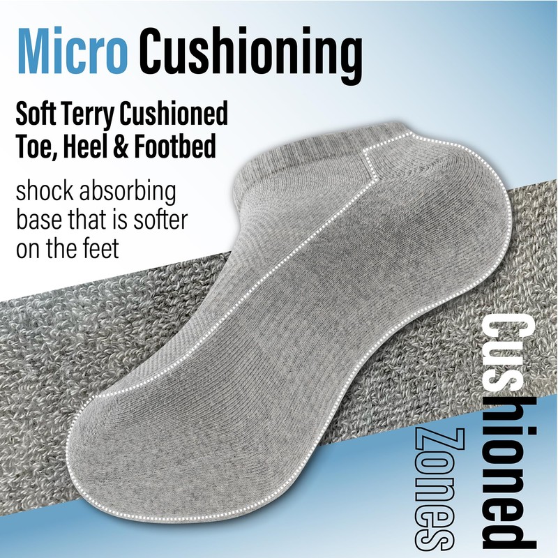 The Essentials Wardrobe 6PK Ladies Half Terry Trainer Socks -