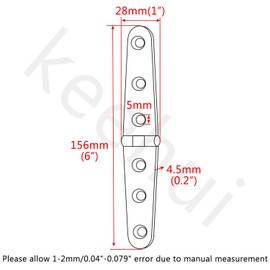2 Pieces of 316 SS Marine Grade 6'' x 1"Casting Strap Hinge for Boat& AUTO