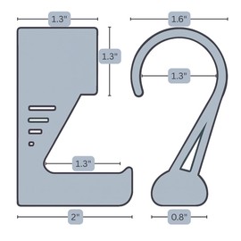 Clean Hang Hooks Closet Organizer Hooks (White, 4-Pack) - Designed for Hanging Purses, Handbags, Belts, Bags, Backpacks, Hats, and Accessories in Your Closet