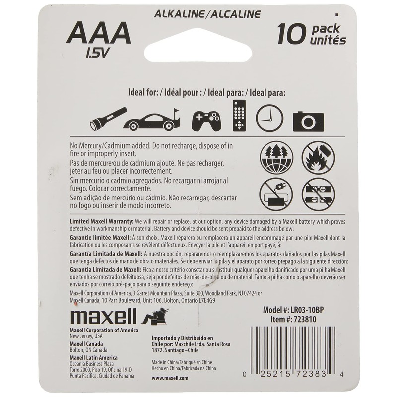 Maxell 723810 Ready-to-go Long Lasting and Reliable Alkaline Battery AAA