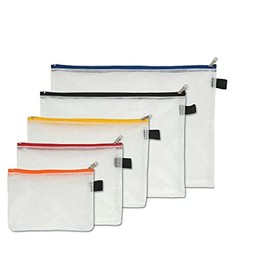FolderSys 40400-92 Multi-Purpose Bags with Zip, Set of 5, Assorted Colours