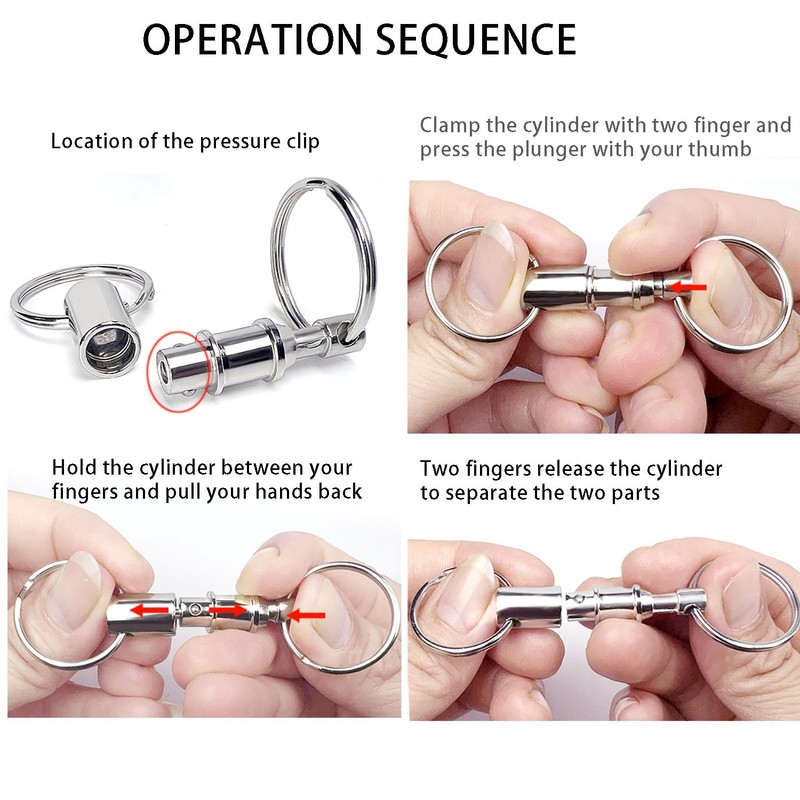 Tenalleys 4 Pack Quick Release Keychain Detachable Pull Apart Keychain