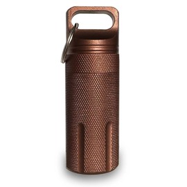 Portable Ashtray, Completely Waterproof, Pill Case, Carabiner, Moisture Resistant, Pressure Resistant, Aluminum, Small Items, Portable (Coffee)