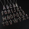 Baseball Initial Necklace for Men A-Z Letter Necklaces Chain Stainless