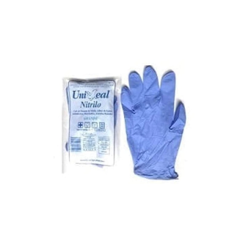Uniseal Guantes de Nitrilo Estéril UniSeal 100 piezas Azul (M)