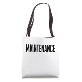 MAINTENANCE Black Back Print Text Design for Facility Staff Tote Bag