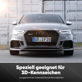 KLETTMAX® ORIGINAL - Rahmenlose Clip Kennzeichenhalter - Nummernschildhalter - unsichtbar und wetterfest - Nummernschildhalterung für jedes KFZ - Nur für Deutschland! (Schwarz für 3D Kennezichen)