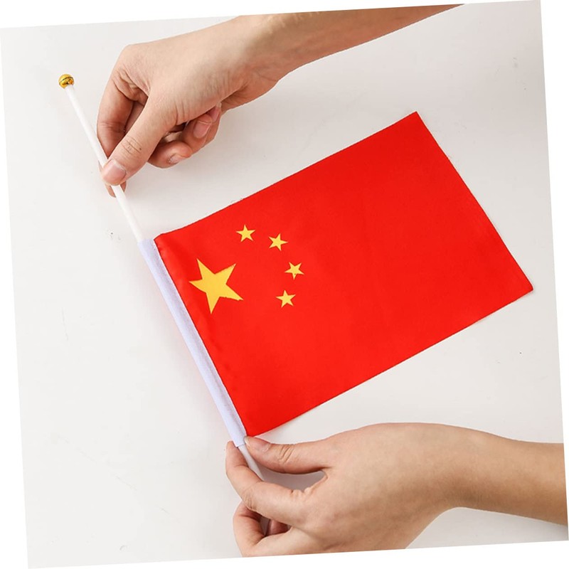 SUPVOX 2sets Handheld Mini China Flag Decorative National Flag for