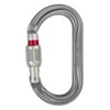 PETZL Ok Screw Lock Grey - Lightweight Oval Aluminium Safety