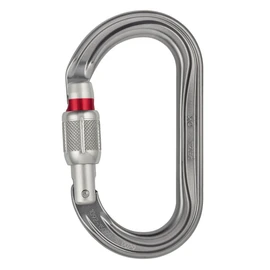 PETZL Ok Screw Lock Grey - Lightweight Oval Aluminium Safety Carabiner, Size One Size - Colour Grey