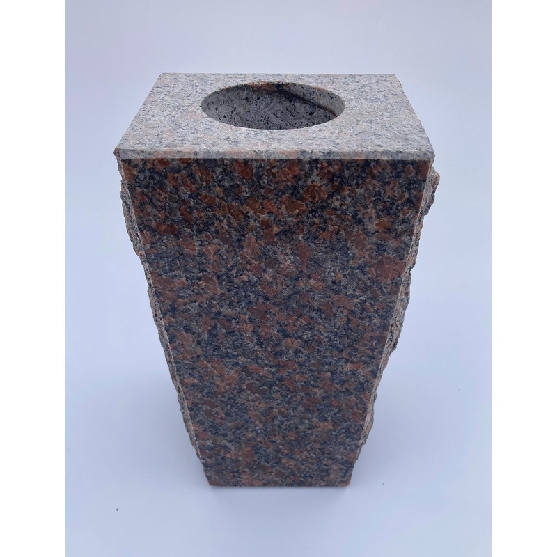 Granite Vase Tapered 5"x4"x9" Dakota Mahogany