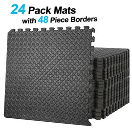 Generic 24pc Puzzle Exercise Mat w/ EVA Foam Interlocking Tiles 96 Sq Ft GYM Home