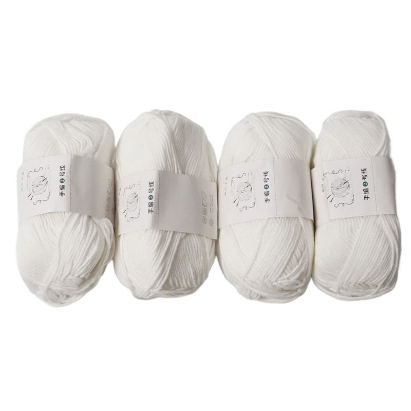 4Pcs Cotton Yarn 3mm Pure Elegant Color Soft Elastic Skin