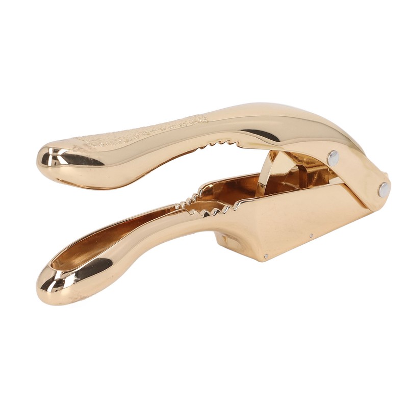 Garlic Press Gold Color Aluminium Alloy Dolphin Style Teeth Design