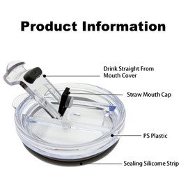 Tumbler Lid Replacement Compatible with Reduce 50 oz & 40 oz Tumbler,Accessories for Reduce Tumbler Cup, Leak Proof and Splash Proof Replacement Lid (1, Black)