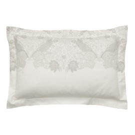 PURE STRAWBERRY THIEF EMBROIDERY PILLOWCASE OXFORD SILVER/WHITE