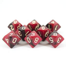 Paladin Roleplaying Red and Brown Dice - 8 D10 set - 'Blood God'