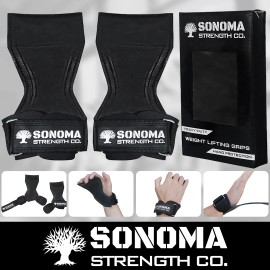 Sonoma Strength Co. Weight Lifting Grips – Heavy-Duty Wrist Straps with Padded Support - Medium