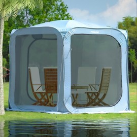 Poray Screen House Tent Pop Up Sun Shelter with Durable Mesh Zipper Doors,Portable Camping Tent 10 X 10 FT Screen Canopy Outdoor for Family Friends Party in Backyard,Park