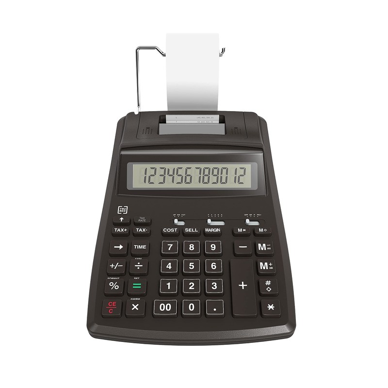 Staples TRU RED TR44780 TR44780 12-Digit Desktop Printing Calculator, Black