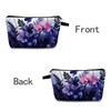 MoCaliduccious Purple Flowers Makeup Bag for Women Travel Cosmetic Organizer