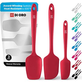 DI ORO 3 Piece Silicone Spatula Set â Non-Scratch Rubber Scraper Spatulas for Nonstick Cookware â 600Â°F High Heat Baking, Cooking, and Mixing Spatulas â Silicone Kitchen Utensil Set (Red)