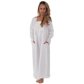 The 1 for U Cotton Nightgowns For Women - Victorian Nightgown, White, XXL