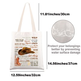 MYSOMY Country Lyric Tote Bag Country Music Gifts Country Singer Shoulder Bag Country Singer Merchandise (BOYS OF FALL uk)