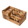 Liry Products Rustic Wooden Desktop Organizer Office Supplies Brown Tabletop