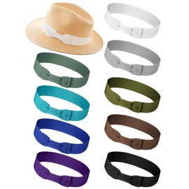 Tigeen 9 Pcs Bow Tie Stretchable Hat Band Hat Ribbon Women's Costume Headwear Panama Hatband for Cowboy Men Women(Classic Colors)