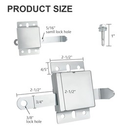 QZATTCAEN Garage Door Side Lock Inside Deadlock for Most Garage Door Galvanized Steel -1pack, Silver