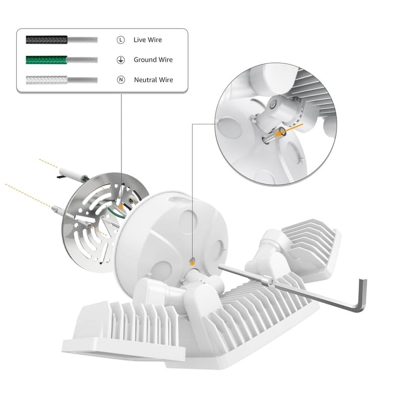 Onforu 3 Packs 60W LED Security Light, 6000LM Outdoor Flood