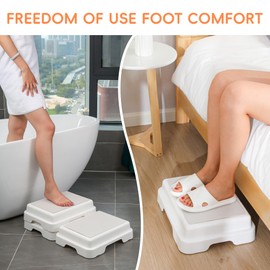 HHuanwfer Shower Bath Step Stackable Bathtub Non Slip Safety Step Stool, Indoor/Outdoor Handicap Wideing Hands Free Platform Medical Portable Stack-Able, for High Beds, Kitchens,Bathroom.