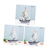 ORFOFE Marine Shell Sailing Boat Ornament Resin Craft Home Decor