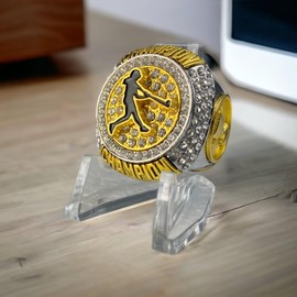 Legacy Rings 1 or 12 Pack Silver and Gold Tone Softball Baseball Championship Trophy Ring Champion or Finalist Award for Female Woman Player (12, Champion, 10)