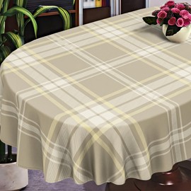 uwdfnwuif Plaid Oval Tablecloth Farmhouse 60"x84" Waterproof Table Cloth Washable Fabric Table Cover for Indoor/Outdoor Home Kitchen Dinner Decor
