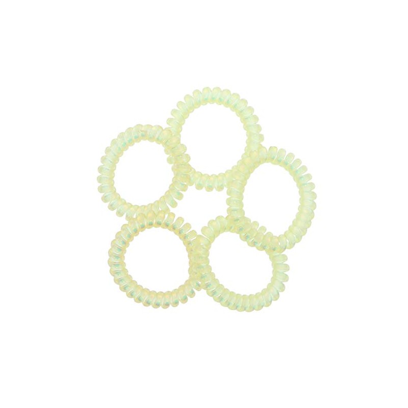 Irridescent Coil Pony Holders - Set Of 5-Yellow