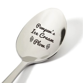 Papa Gift Ideas, Pawpaw's Ice Cream Plow Spoon Engraved Stainless Steel Present, Ice Cream Lovers Food Gifts for Men Birthday Father's Day Xmas, 7.5"