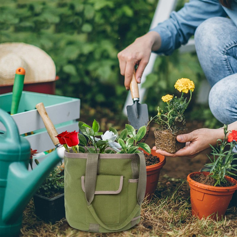 Jaugufiy Multifunction Garden Tools Bucket Bag with Pockets Bucket Tool