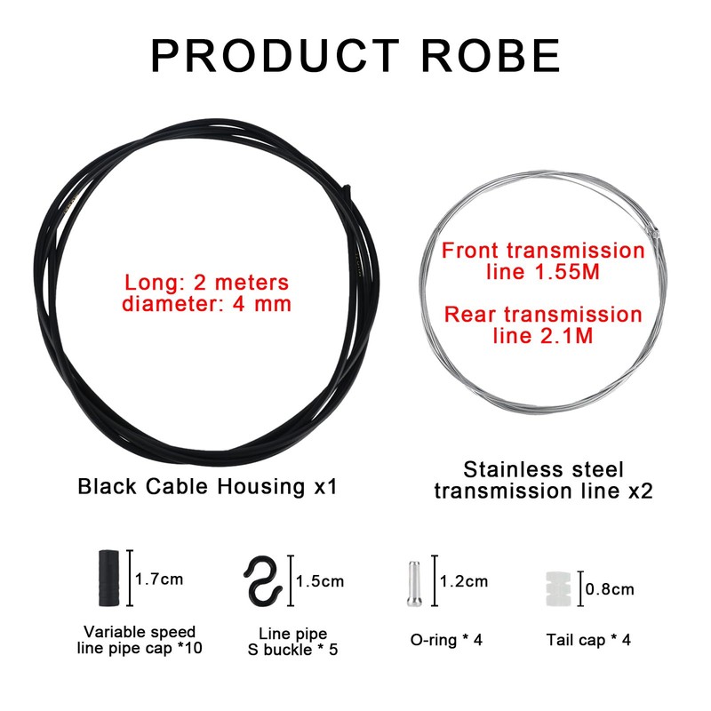 Bicycle Shift Cable Kit, Gear Cable Set, Universal Bicycle Shift