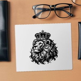 2 x 'Lion Wearing Crown' Microfibre Lens/Glasses Cleaning Cloths (LC00030984)