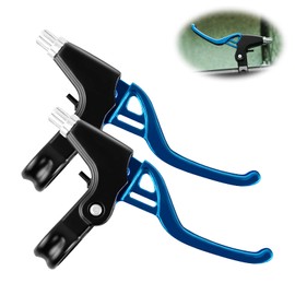 QKTYB 1 Pair Bicycle Brake Levers Universal Full Aluminium Alloy BMX Brake Levers Hand Brakes for MTB/BMX Mountain Road Bike Bicycles Brake Handle 2.2cm Diameter (Black) (Blue)