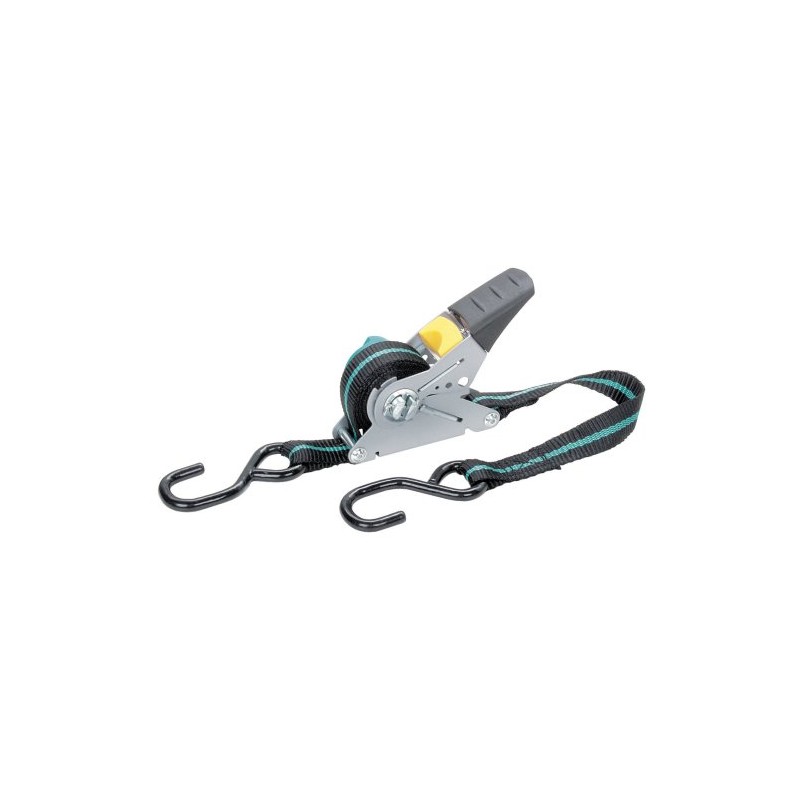 Wolfcraft 3271000 Ratschen-Bandspanner mit Haken und Bandaufwicklung (Spannkraft 80 kg)