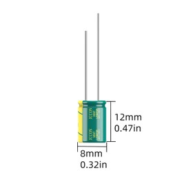 JCCON 10-Pack 25V 330uF Premium Quality Low ESR Electrolytic Capacitors 8x12mm (0.32x0.47in), 25Volt 330MFD High-Frequency Caps with Superior Performance