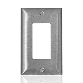 Leviton SLJ82-C00 C-Series 1-Gang Decora Midway Wallplate, Type 430, Stainless Steel
