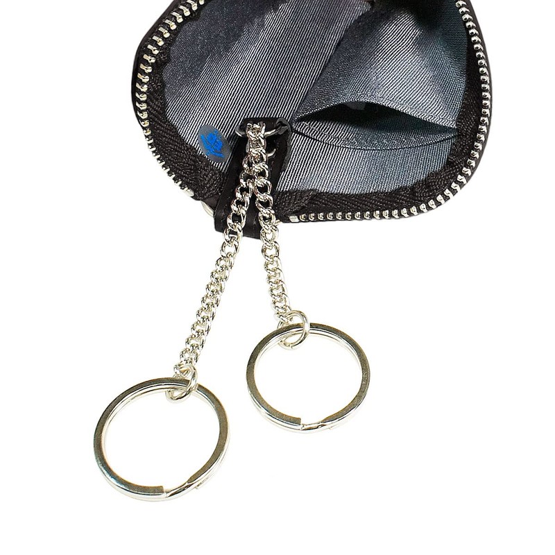 Indenya 4707-51-160 Key Case D Deer Leather Black Background x